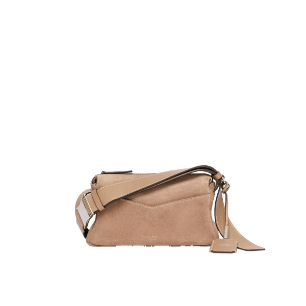 Micro Split Leather Handbag in Mud