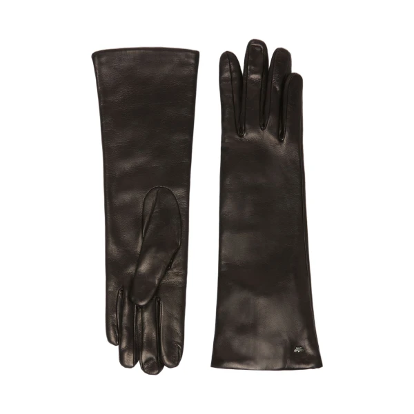 Max Mara Mid-Length Nappa Leather Gloves in Black | Gloves | Coveti