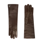 Max Mara Mid-Length Nappa Leather Gloves in Dark Brown | Gloves | Coveti