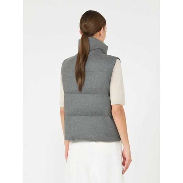 Max Mara Milord Padded Cashmere Blend Gilet in Medium Grey | Vests | Coveti