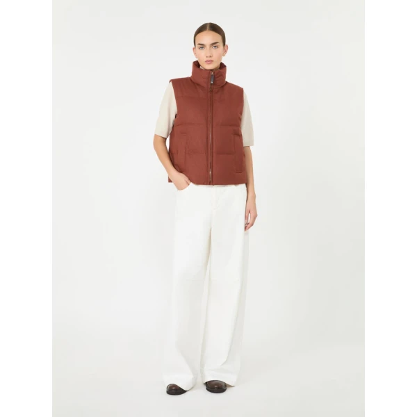 Max Mara Milord Padded Cashmere Blend Gilet in Rust | Vests | Coveti