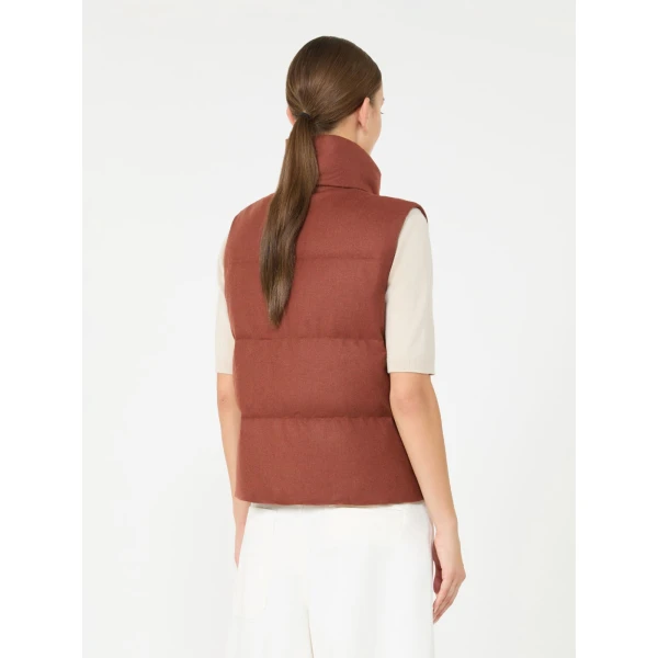 Max Mara Milord Padded Cashmere Blend Gilet in Rust | Vests | Coveti