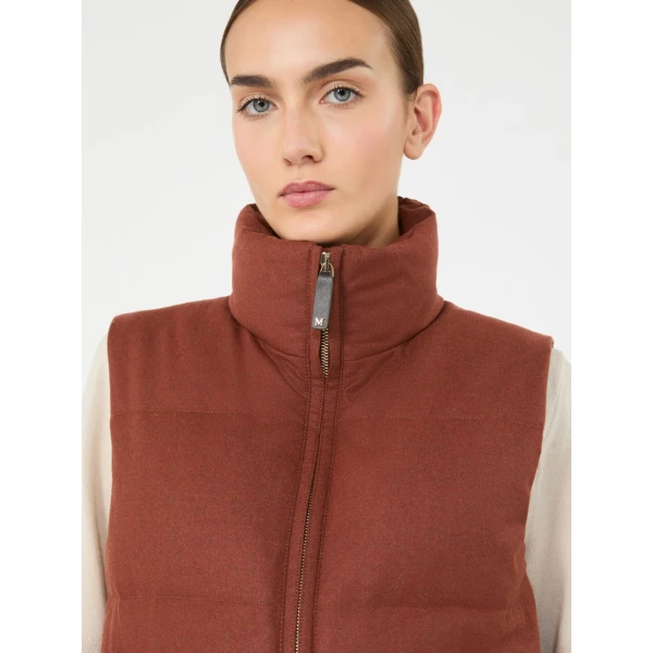 Max Mara Milord Padded Cashmere Blend Gilet in Rust | Vests | Coveti