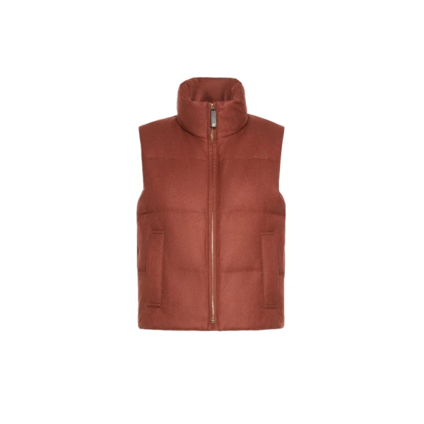 Max Mara Milord Padded Cashmere Blend Gilet in Rust | Vests | Coveti