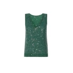 Max Mara Milord Sleeveless Sequin Jumper in Green | Sweaters | Coveti