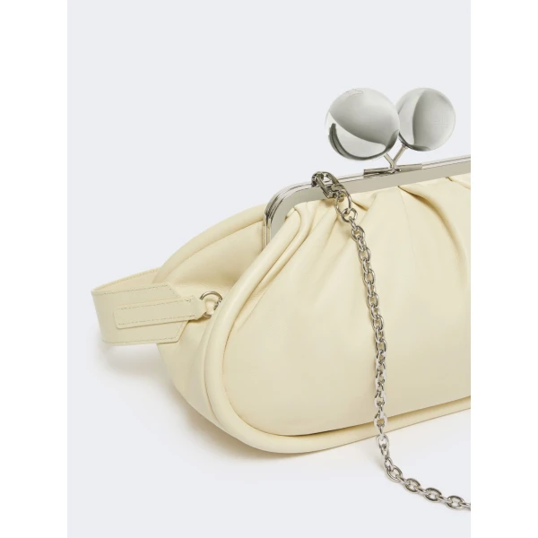 Max Mara Milvanew Medium Nappa Pasticcino Bag in Ivory | Clutch Bags | Coveti