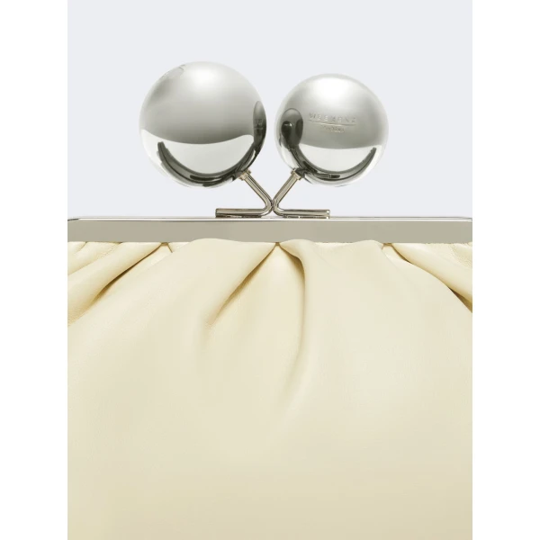 Max Mara Milvanew Medium Nappa Pasticcino Bag in Ivory | Clutch Bags | Coveti