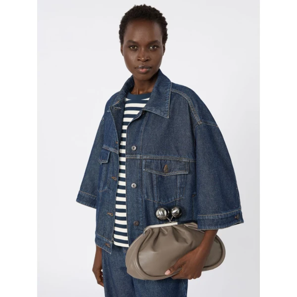 Max Mara Milvanew Medium Nappa Pasticcino Bag in Mud | Clutch Bags | Coveti