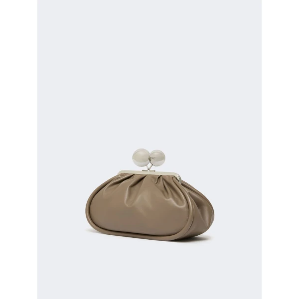 Max Mara Milvanew Medium Nappa Pasticcino Bag in Mud | Clutch Bags | Coveti
