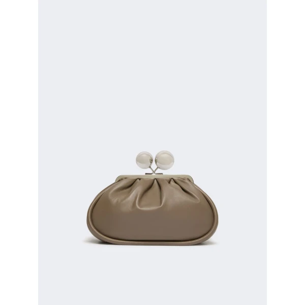 Max Mara Milvanew Medium Nappa Pasticcino Bag in Mud | Clutch Bags | Coveti