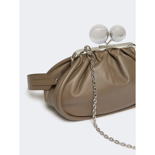 Max Mara Milvanew Medium Nappa Pasticcino Bag in Mud | Clutch Bags | Coveti