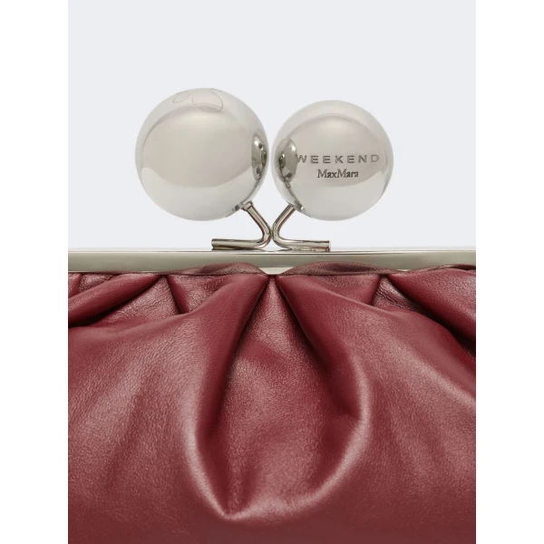 Max Mara Milvanew Medium Nappa Pasticcino Bag in Ruby | Clutch Bags | Coveti