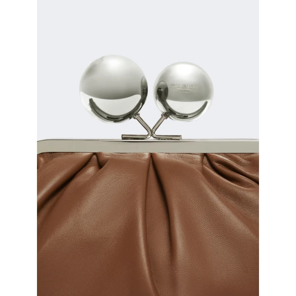 Max Mara Milvanew Medium Nappa Pasticcino Bag in Tobacco | Clutch Bags | Coveti