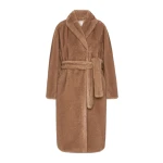 Max Mara Miss Soft-Textured Wrap Coat in Beige | Coats | Coveti