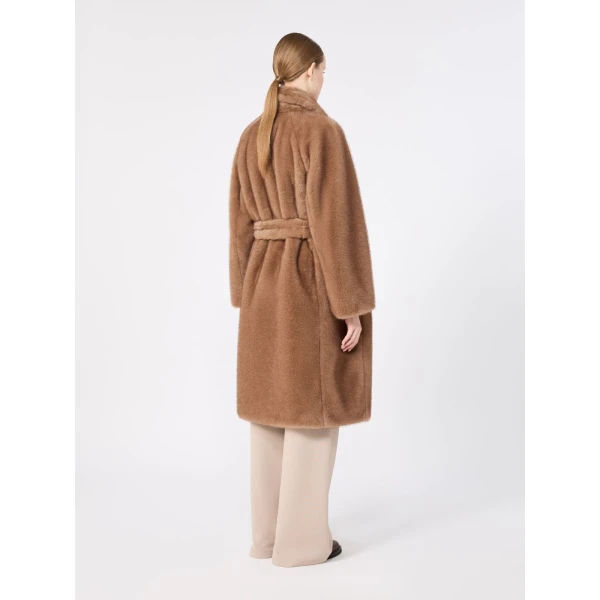 Max Mara Miss Soft-Textured Wrap Coat in Beige | Coats | Coveti