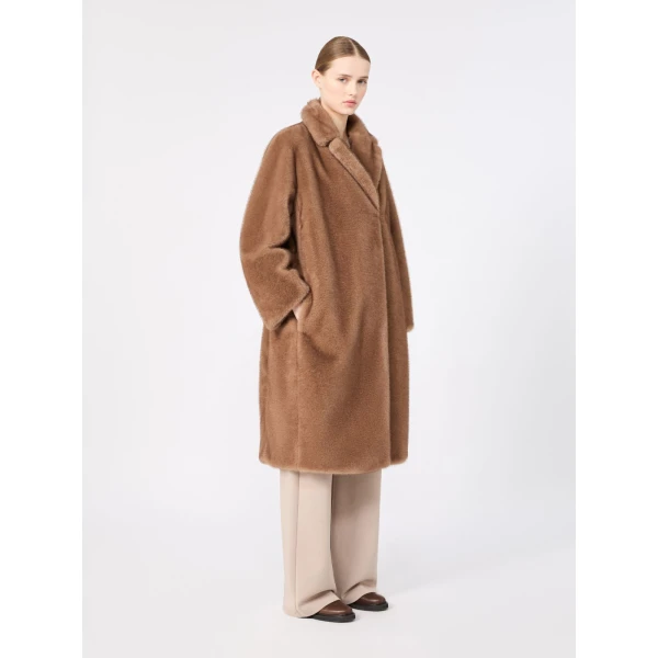 Max Mara Miss Soft-Textured Wrap Coat in Beige | Coats | Coveti