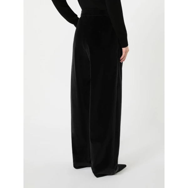 Max Mara Mister Cotton Velvet Trousers in Black | Tailored pants | Coveti