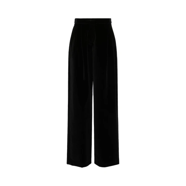 Max Mara Mister Cotton Velvet Trousers in Black | Tailored pants | Coveti
