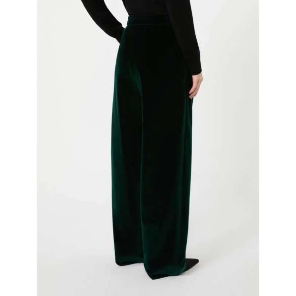 Max Mara Mister Cotton Velvet Trousers in Green | Tailored pants | Coveti