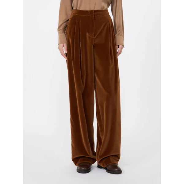 Max Mara Mister Cotton Velvet Trousers in Tobacco | Tailored pants | Coveti