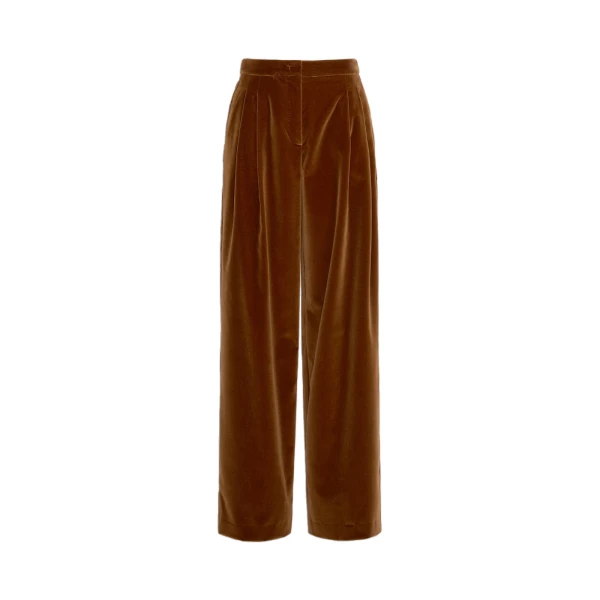 Max Mara Mister Cotton Velvet Trousers in Tobacco | Tailored pants | Coveti