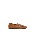 Max Mara Mister Fringed Leather Loafers in Amber Brown | Loafers | Coveti