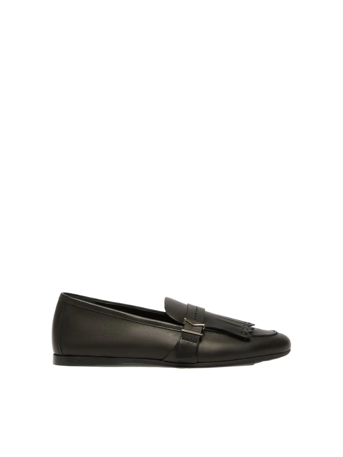 Max Mara Mister Fringed Leather Loafers in Black Max Mara Mister Fringed Leather Loafers in Black | Loafers | Coveti