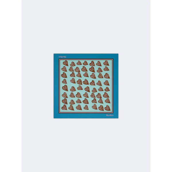 Max Mara Mito Printed Silk Twill Scarf in Light Blue | Scarves | Coveti
