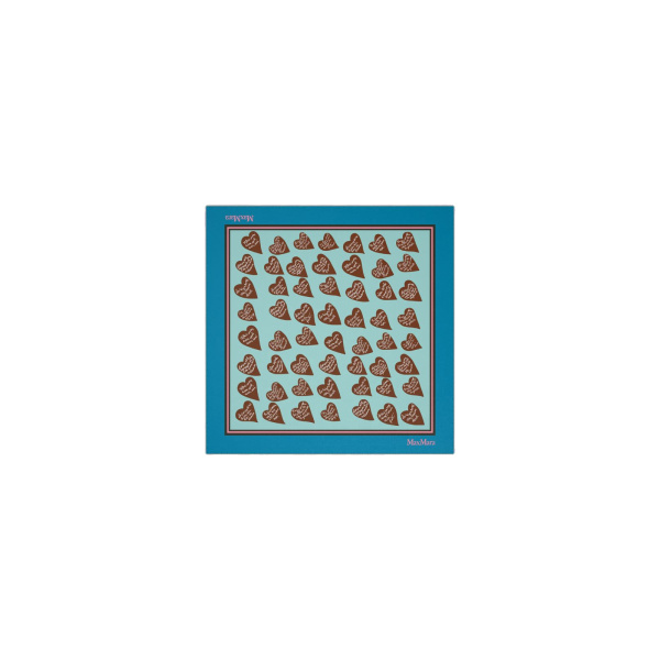Max Mara Mito Printed Silk Twill Scarf in Light Blue | Scarves | Coveti