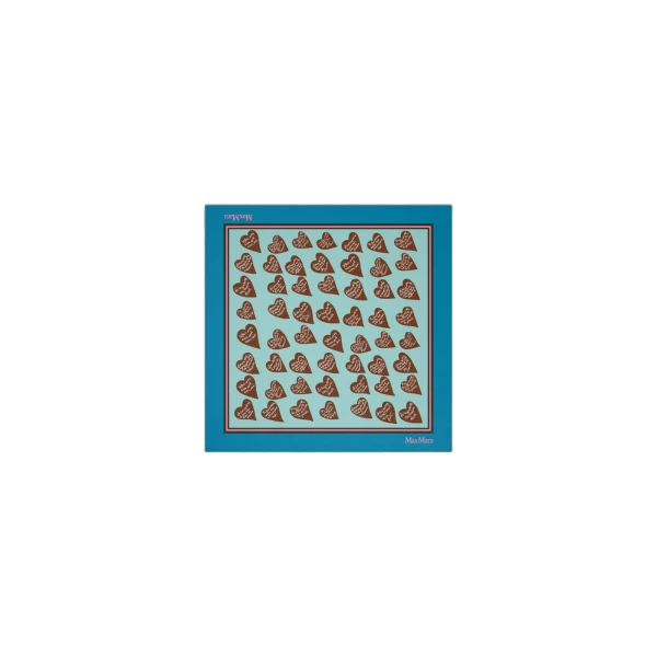 Mito Printed Silk Twill Scarf in Light Blue