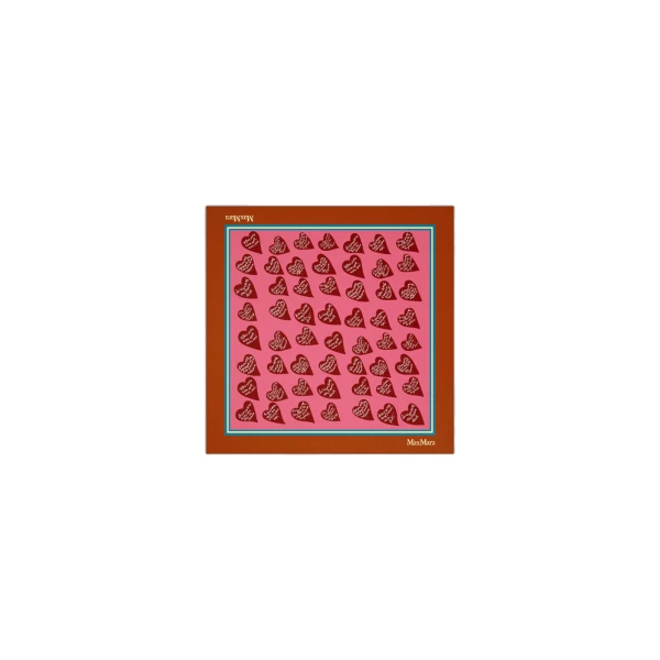 Mito Printed Silk Twill Scarf in Orange