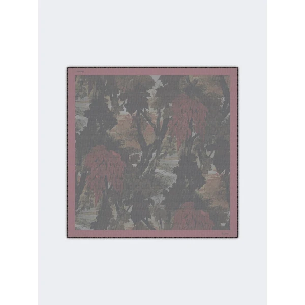 Max Mara Moneta Printed Wool and Silk Shawl in Shaded Pink | Scarves | Coveti