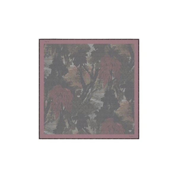 Max Mara Moneta Printed Wool and Silk Shawl in Shaded Pink | Scarves | Coveti