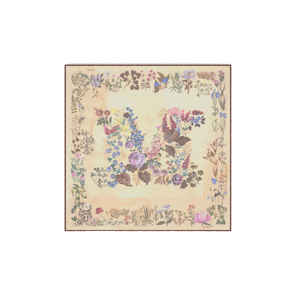Max Mara Moneta Wool and Silk Square Shawl in Beige | Scarves | Coveti