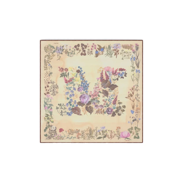 Max Mara Moneta Wool and Silk Square Shawl in Beige | Scarves | Coveti