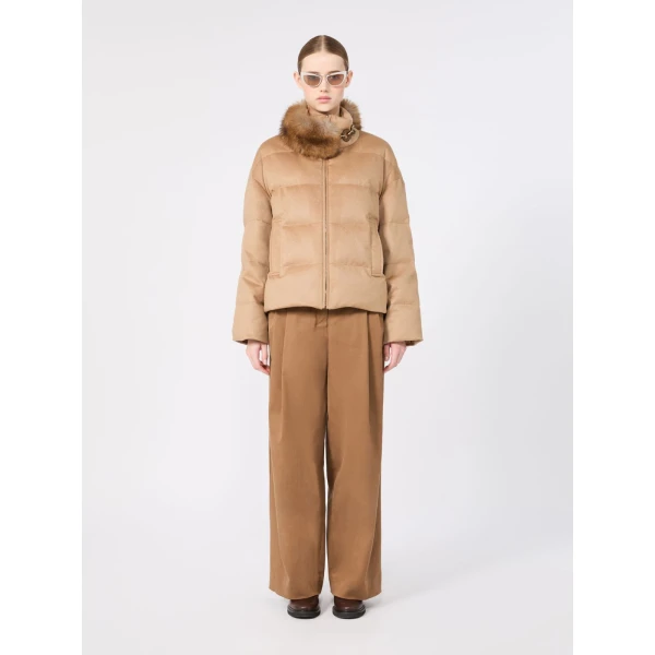 Max Mara Mora Reversible Camel Drap Puffer Jacket in Beige | Jackets | Coveti