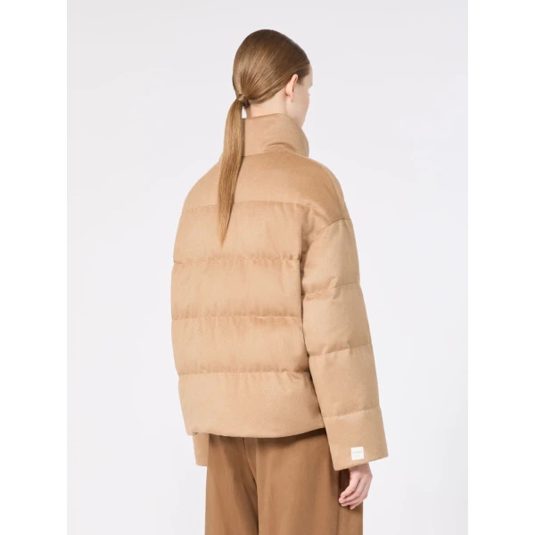 Max Mara Mora Reversible Camel Drap Puffer Jacket in Beige | Jackets | Coveti