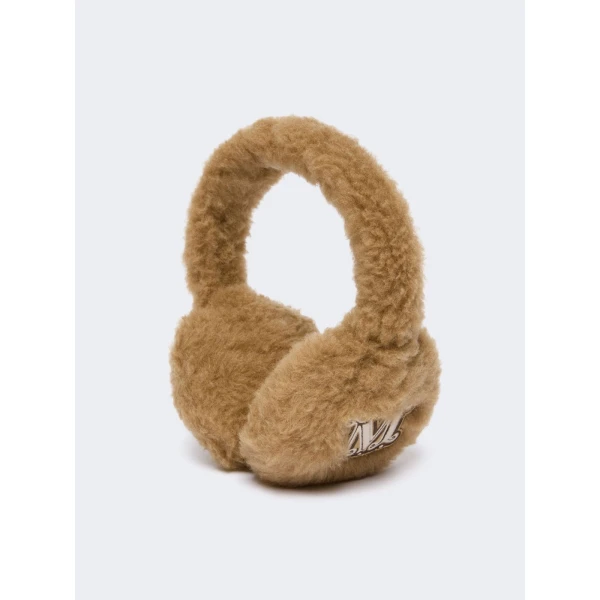 Max Mara Muffy Teddy Fabric Earmuffs in Camel | Hats | Coveti