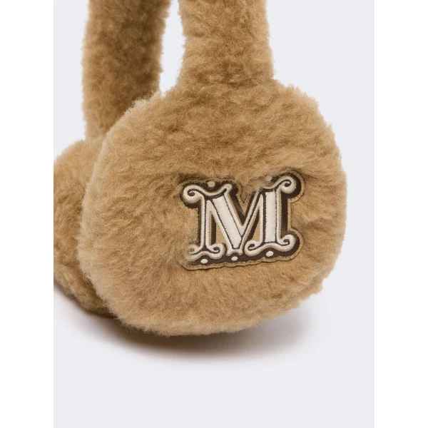 Max Mara Muffy Teddy Fabric Earmuffs in Camel | Hats | Coveti