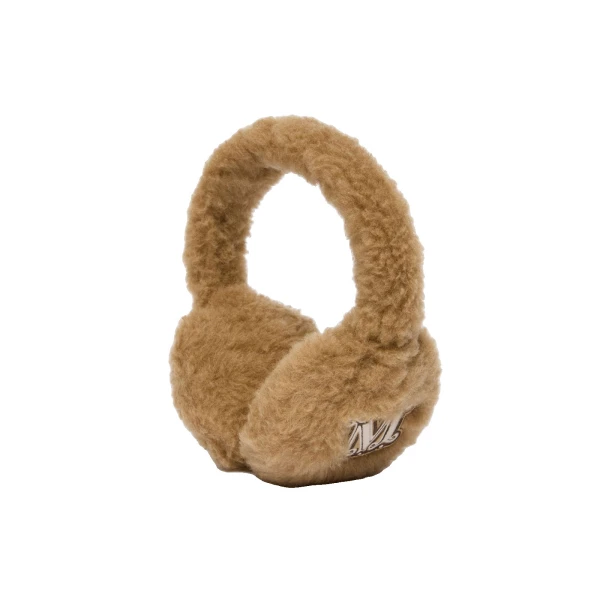 Muffy Teddy Fabric Earmuffs in Camel