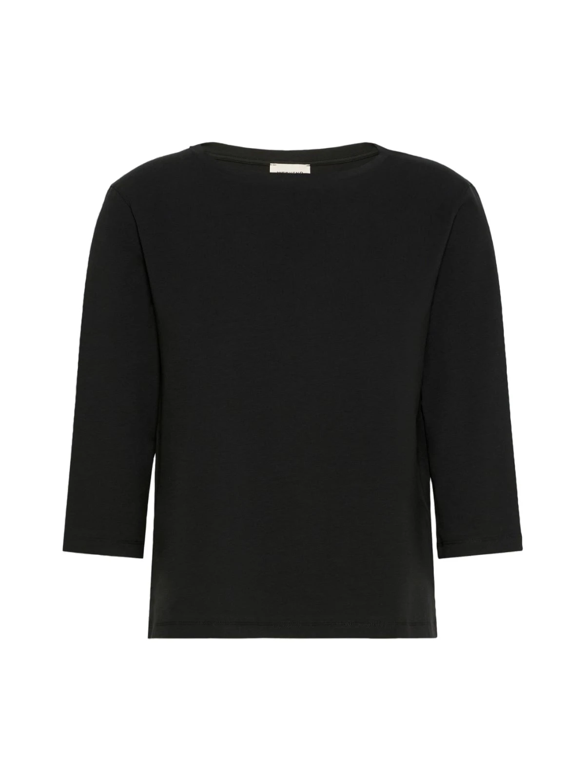 Max Mara Multia Stretch Cotton Boat-Neck T-Shirt in Black Max Mara Multia Stretch Cotton Boat-Neck T-Shirt in Black | T-shirts | Coveti