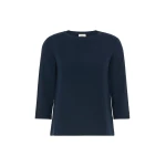 Max Mara Multia Stretch Cotton Boat-Neck T-Shirt in Navy | T-shirts | Coveti