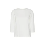 Max Mara Multia Stretch Cotton Boat-Neck T-Shirt in White | T-shirts | Coveti