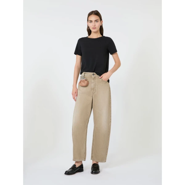 Max Mara Multib Stretch Jersey Basic T-Shirt in Black | T-shirts | Coveti