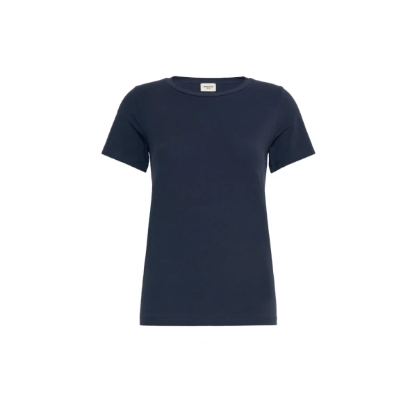 Multib Stretch Jersey Basic T-Shirt in Navy
