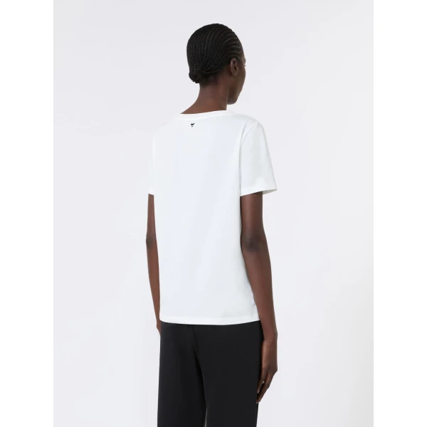 Max Mara Multib Stretch Jersey Basic T-Shirt in White | T-shirts | Coveti