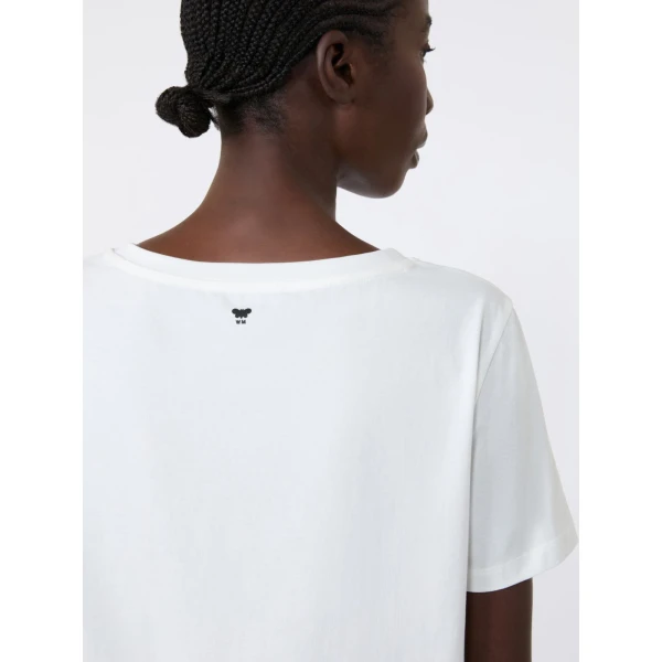 Max Mara Multib Stretch Jersey Basic T-Shirt in White | T-shirts | Coveti