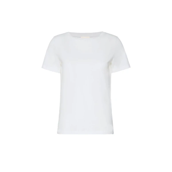 Max Mara Multib Stretch Jersey Basic T-Shirt in White | T-shirts | Coveti