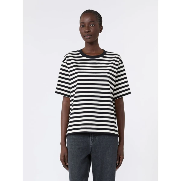 Max Mara Multid Jersey Boxy T-Shirt in Black | T-shirts | Coveti