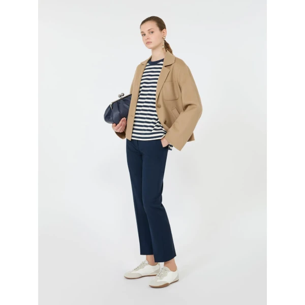 Max Mara Multid Jersey Boxy T-Shirt in Navy | T-shirts | Coveti